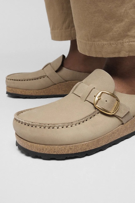 Birkenstock шльопанці мюлі жіночі замшеві Buckley — SS26-KLD03O, бежевий — фото 7