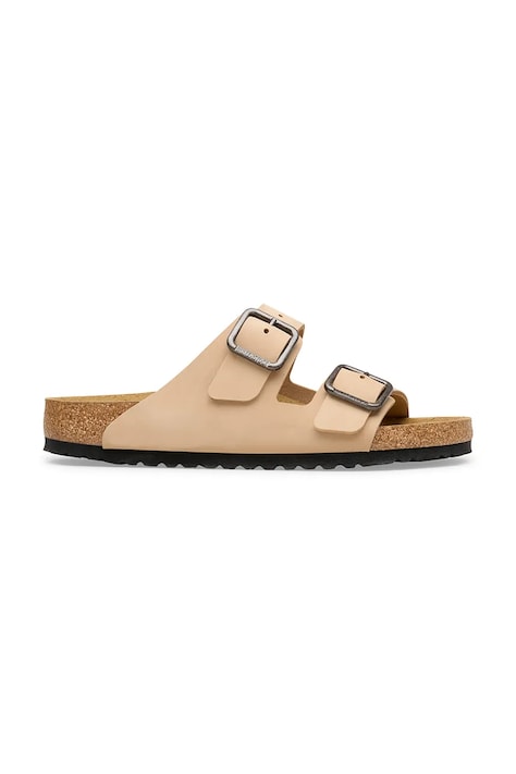 Δερμάτινες παντόφλες Birkenstock Arizona γυναικείες, χρώμα: μπεζ, 1031579