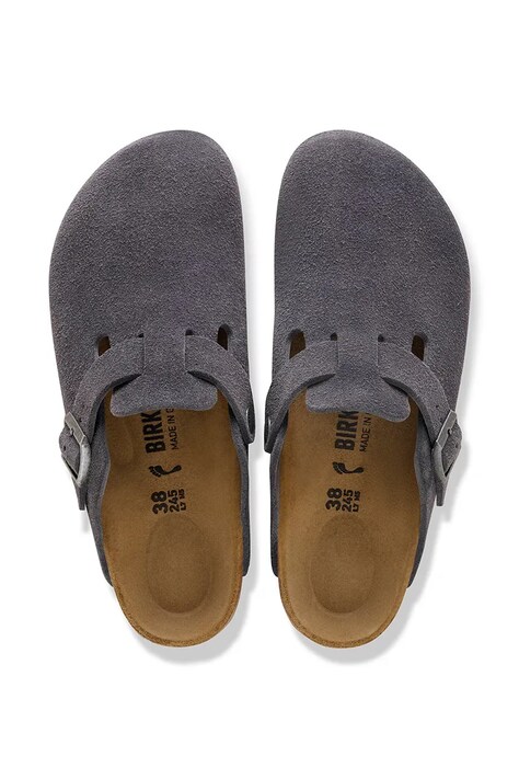 Birkenstock шльопанці мюлі жіночі замшеві Boston — SS26-KLD04R, сірий — фото 4