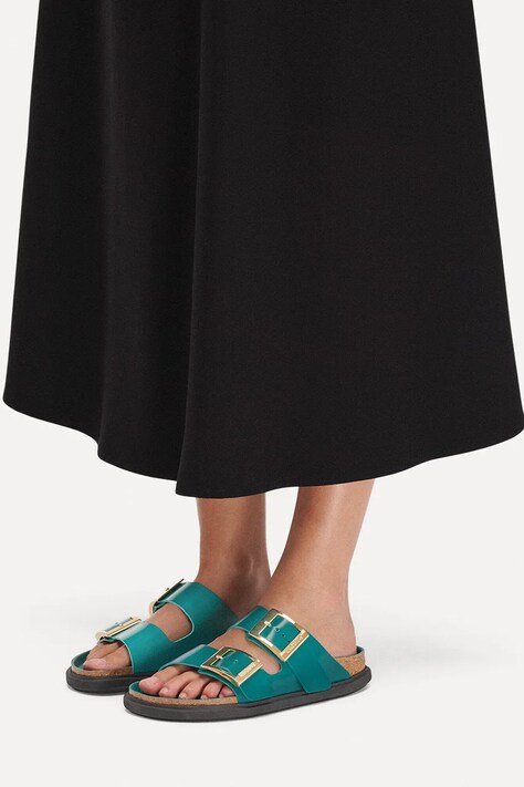 Birkenstock шльопанці на пласкому підборі жіночі шкіряні Arizona Droplet Buckle — SS26-KLD059, бірюзовий — фото 6