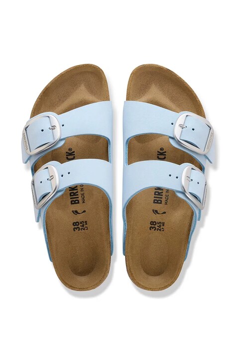 Birkenstock шльопанці жіночі шкіряні Arizona Big Buckle — SS26-KLD05C, блакитний — фото 5