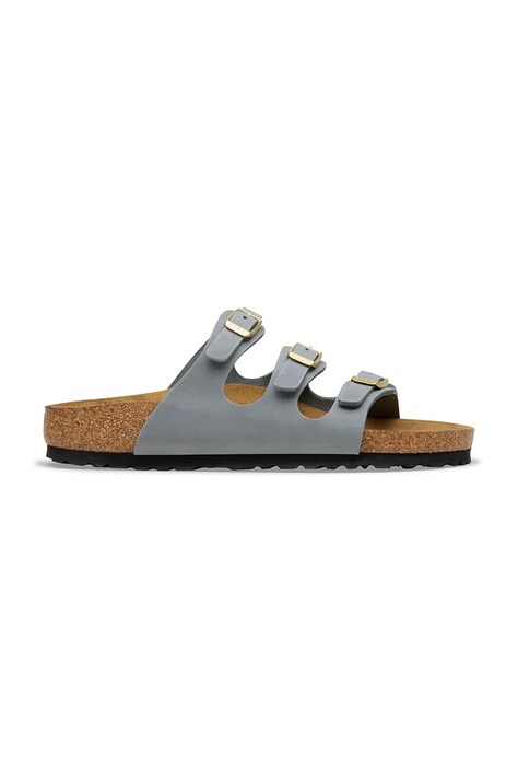 Birkenstock klapki zamszowe Florida damskie kolor szary 1031891