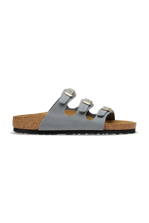 Birkenstock klapki zamszowe Florida damskie kolor szary 1031891