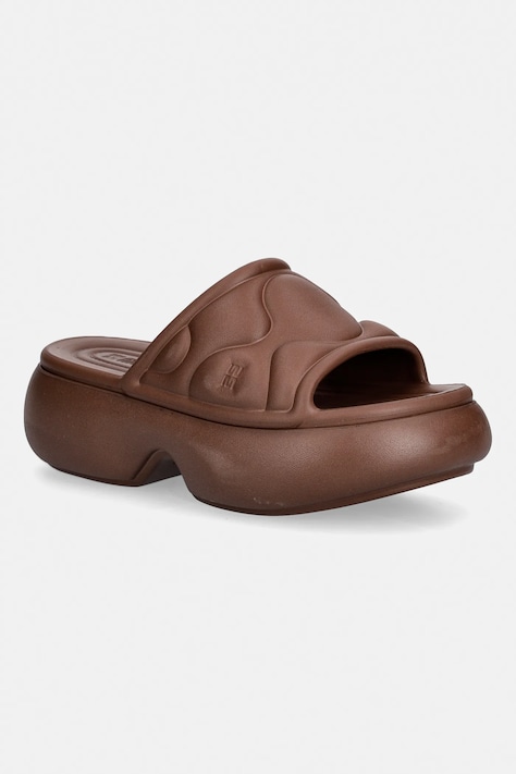 Melissa klapki MELISSA FREE PUFF PLATFORM AD damskie kolor brązowy na platformie M 37735 BN621