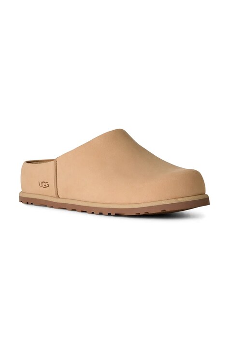 UGG klapki nubukowe W Otzo Clog damskie kolor beżowy 1181130.MDSD