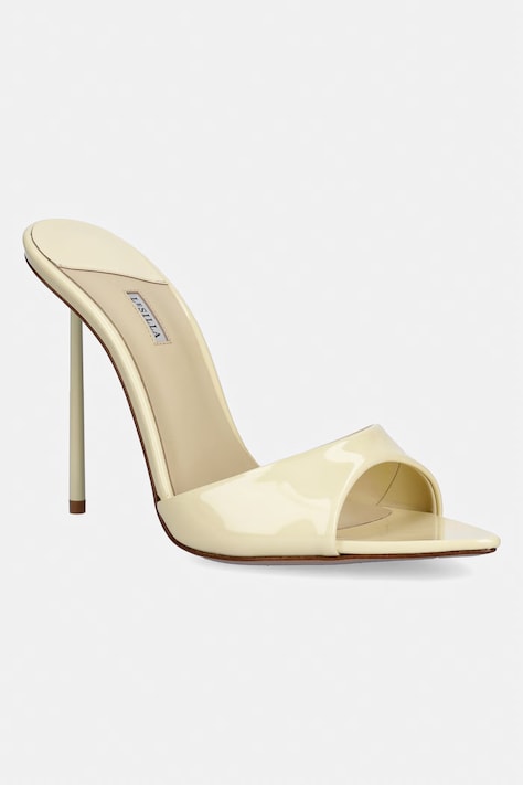 Kožne natikače Le Silla Sandalo Bella boja: žuta, s tankom potpeticom, 6622C100BXPPGSM28A