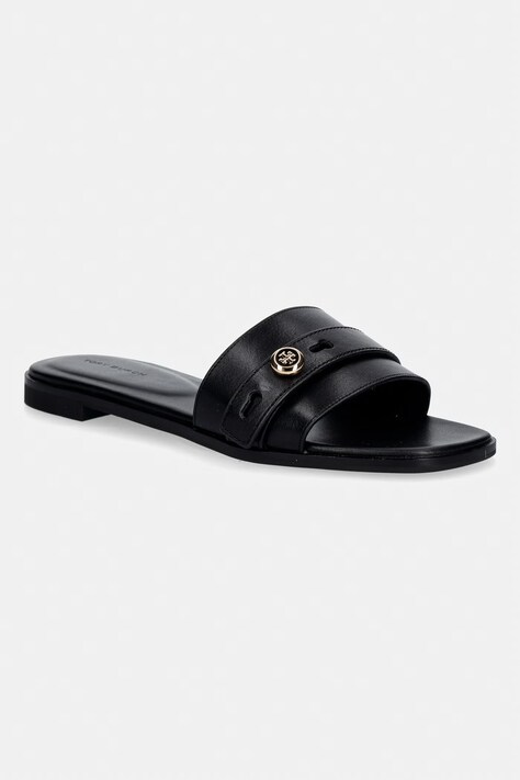 Tory Burch klapki skórzane Romy Slide damskie kolor czarny 181993-006