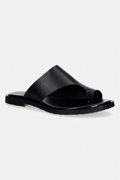 Billi Bi klapki na płaskim obcasie damskie skórzane czarne T8011 080