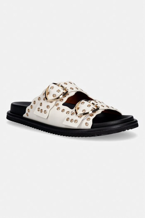 Δερμάτινες παντόφλες Blauer BLOOM02 γυναικείες, χρώμα: μπεζ, S6BLOOM02/LEA