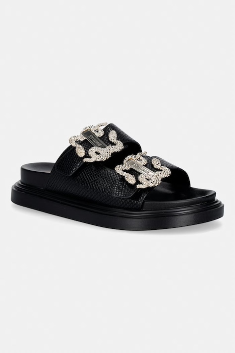 Just Cavalli klapki damskie kolor czarny 80RA3S91ZSE36899