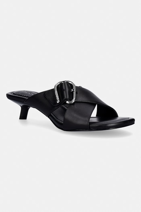 HUGO natikače s niskom potpeticom za žene kožne Amaryl crne 50563662.001