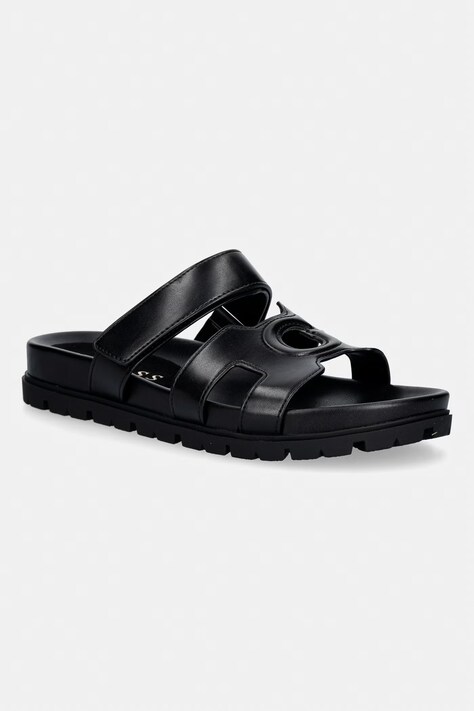 Guess na płaskim obcasie damskie FASHIEY czarne FLJFAS ELE03