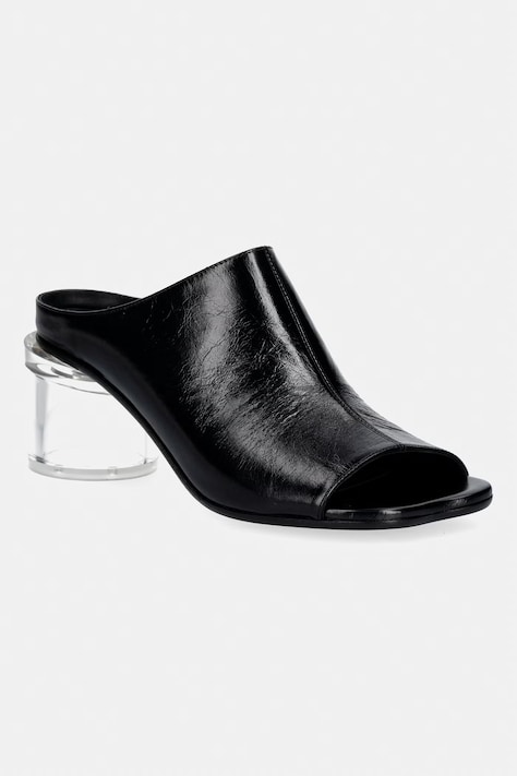 MM6 Maison Margiela klapki skórzane damskie kolor czarny na słupku S59WP0215.P7560.T8013