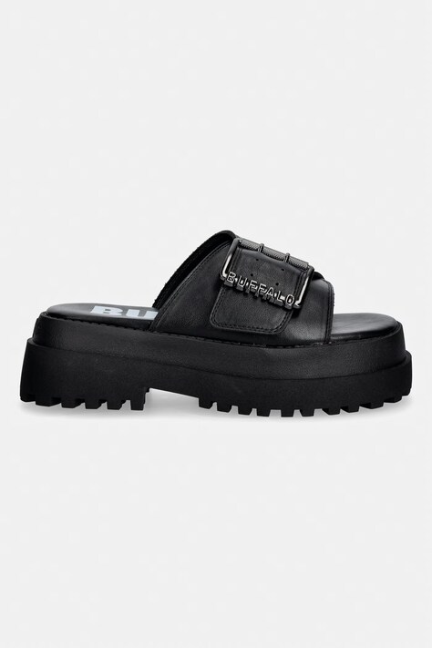 Buffalo шльопанці на платформі жіночі Pluto Slide Buckle — SS26-KLD0M6, чорний — фото 2