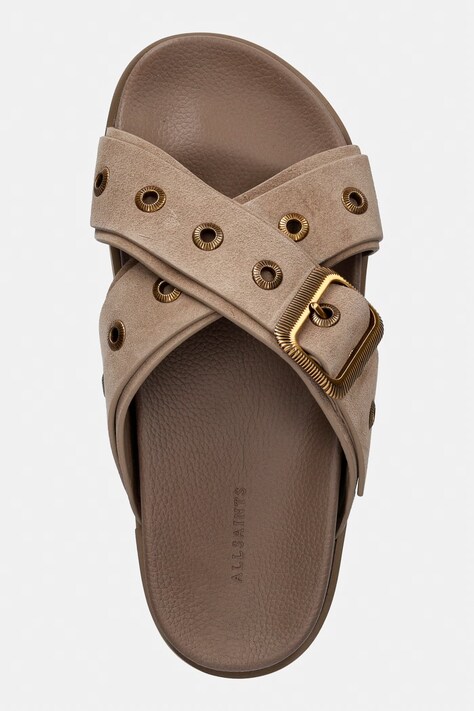 Шкіряні шльопанці AllSaints Suki Western Sandal — SS26-KLD0N6, бежевий — фото 4