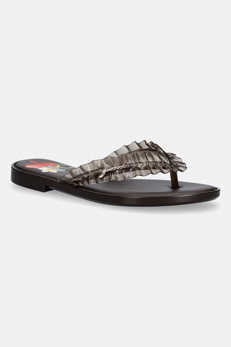 Melissa japonki damskie FLIP FLOP SLIM + GANNI AD brązowe M38156