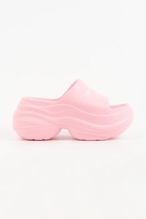 Karl Lagerfeld klapki na platformie damskie Kontour Slide różowe KL88900A