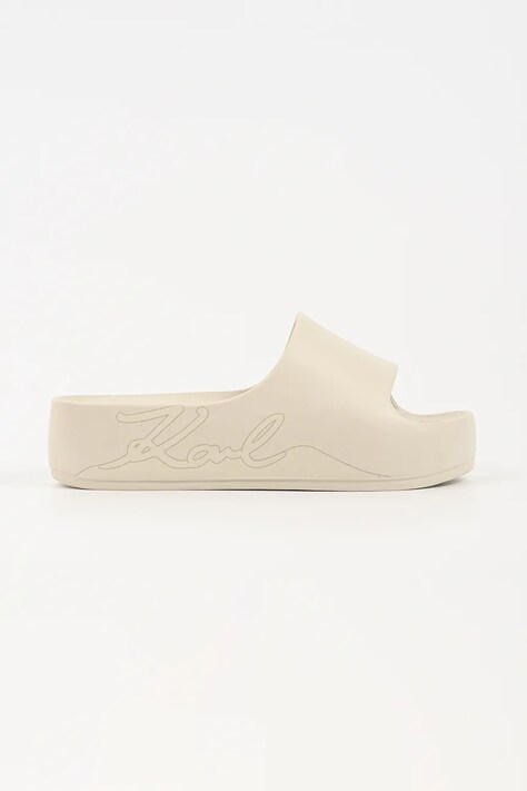 Karl Lagerfeld klapki na platformie damskie Kobo Ii beżowe KL86048F
