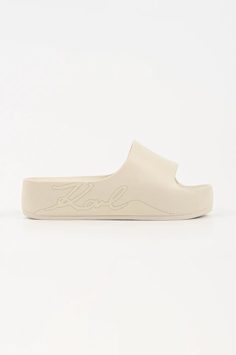 Karl Lagerfeld klapki na platformie damskie Kobo Ii beżowe KL86048F