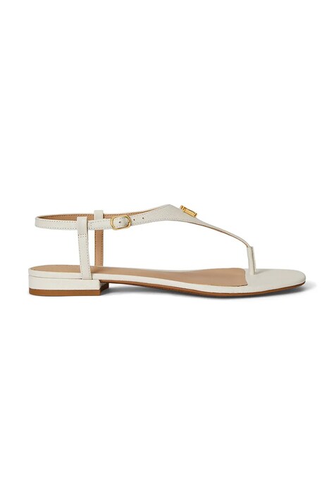 Lauren Ralph Lauren сандали дамски от кожа Everley 2 бежови 802982881004