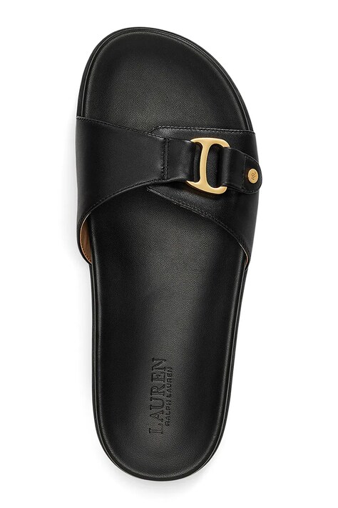 Lauren Ralph Lauren шльопанці жіночі шкіряні Tasha Slide — SS26-KLD0YT, чорний — фото 3
