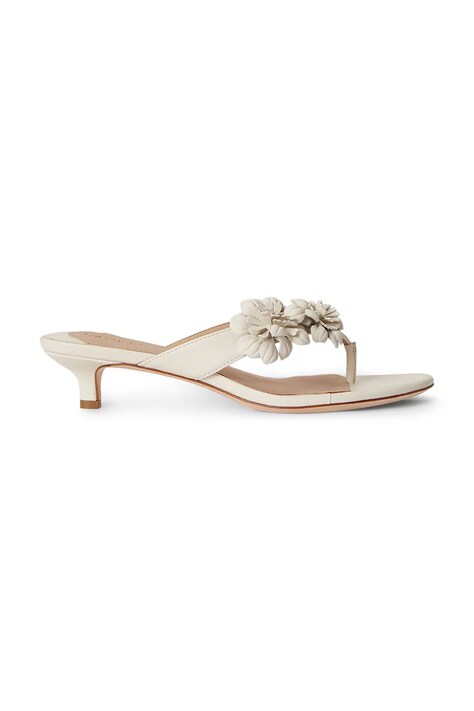 Lauren Ralph Lauren japonki damskie skórzane Frncsa Flwr beżowe 802P10399001