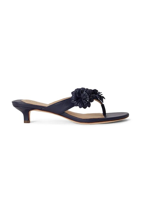Lauren Ralph Lauren вьетнамки женские кожаные Frncsa Flwr тёмно-синие 802P10399002