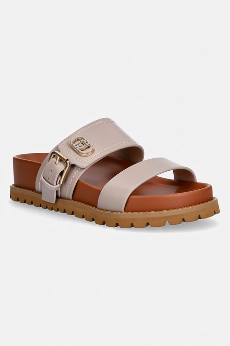 Liu Jo šľapky dámske kožené LIVIA 02 béžové SA6109P0102S3951