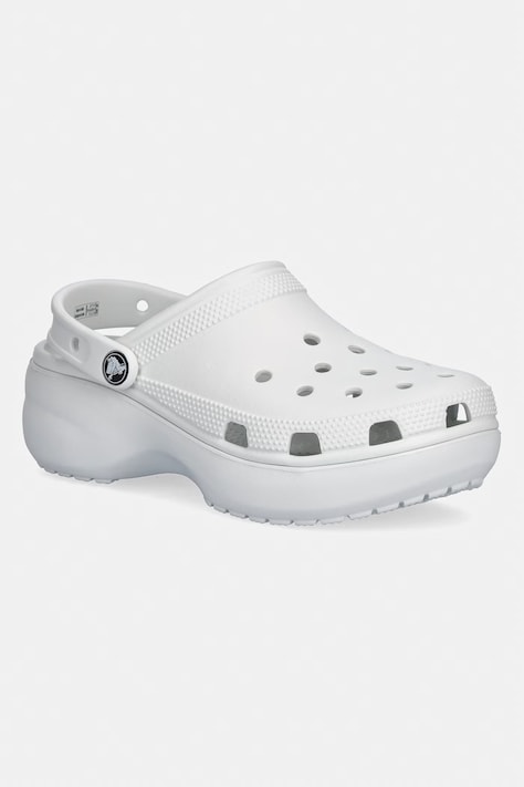Crocs klapki Classic Platform Clog W damskie kolor szary na platformie 206750
