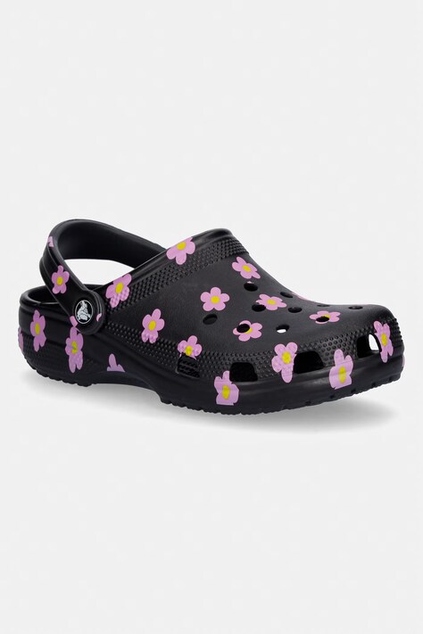 Crocs klapki damskie Classic Flower Clog czarne 212677