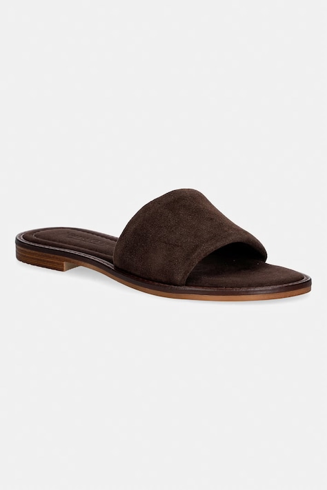 Marc O'Polo klapki damskie zamszowe Babette 7B brązowe 60318391103300