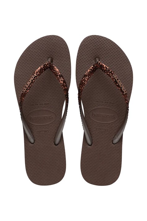 Havaianas japonke ženske SLIM GLITTER II rjave 4146975.0727