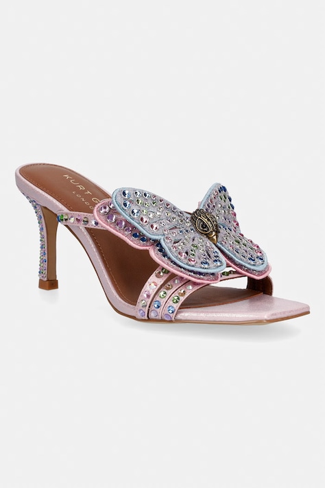 Kurt Geiger London sandały na wysokim obcasie damskie Butterfly Mule Sdl różowe 5610053069