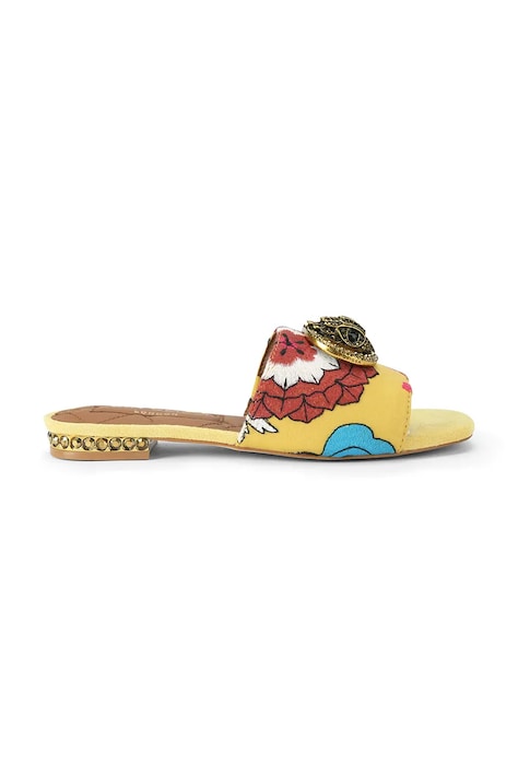 Kurt Geiger London klapki damskie Chelsea Flat Sandal żółte 3416293689