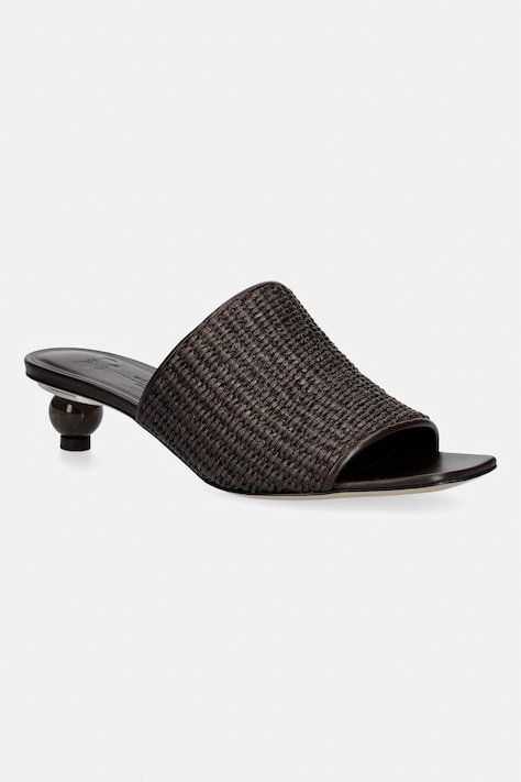 Weekend Max Mara klapki na niskim obcasie damskie Wkafiesta brązowe 2615521035600