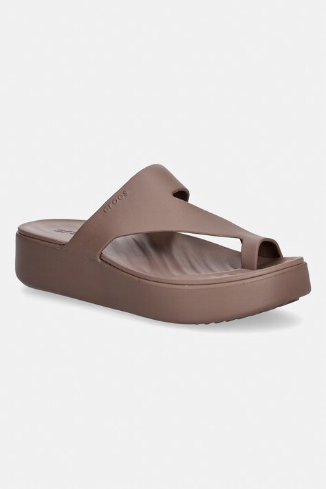 Crocs Getaway Platform Toe Loop klapki damskie brązowe 210834.0LF