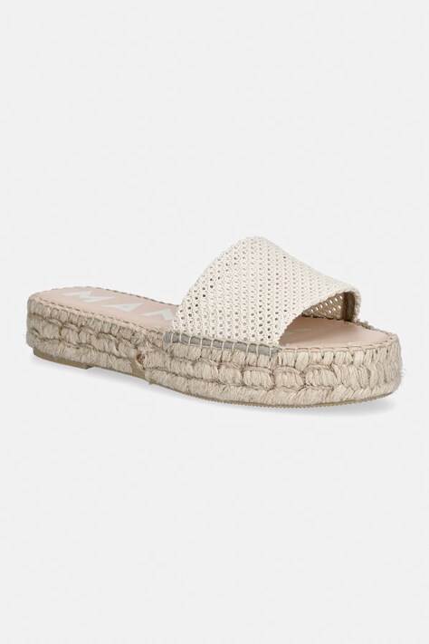 Manebi klapki damskie Cream Net Espadrilles Sandals beżowe H 3.0 DS