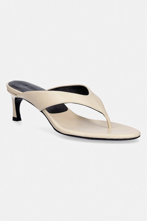 Rotate japonki damskie skórzane beżowe 1160991366