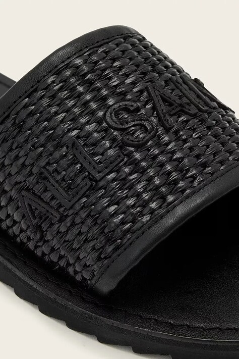 AllSaints sandały damskie skórzane Hoxton Slider czarne W121FE