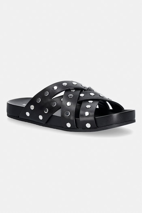 MICHAEL Michael Kors klapki damskie skórzane Irene Flat Sandal czarne 40S5IRFS5L.001