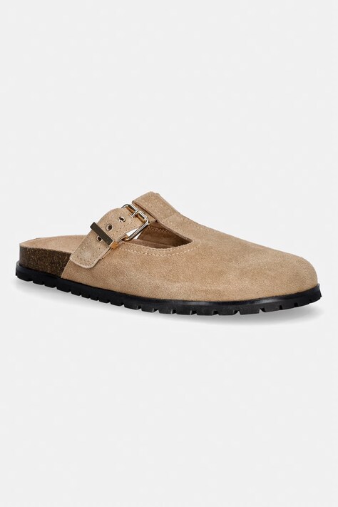 Steve Madden klapki mules damskie zamszowe Atticus beżowe 11005359
