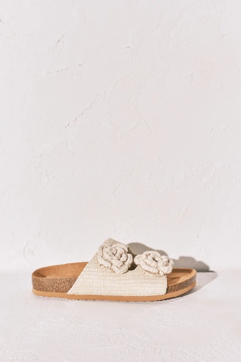 women'secret pantofle dámské MMT FLOWER BIO ECRU béžové 4993742