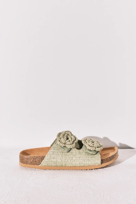 women'secret pantofle dámské MMT FLOWER BIO GREEN zelené 4993743