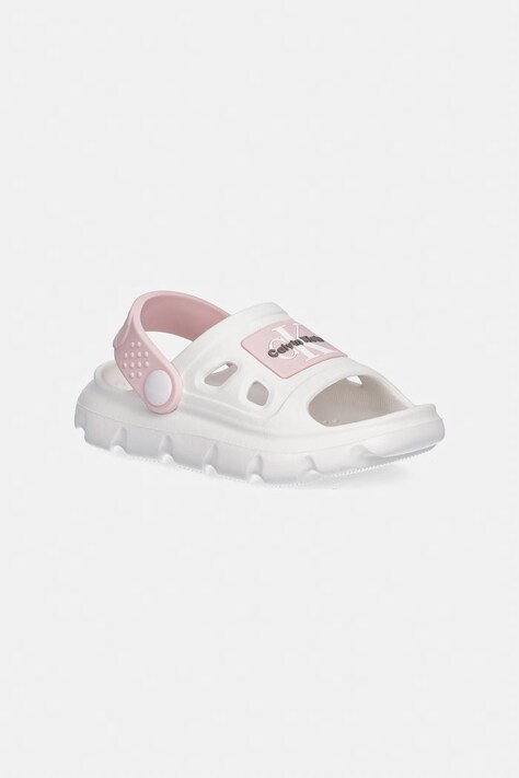 Calvin Klein Jeans klapki dziecięce kolor biały V1AF-83264