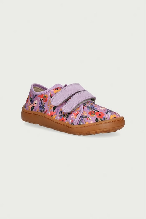 Froddo Detské papuče BAREFOOT CANVAS fialové G1700440