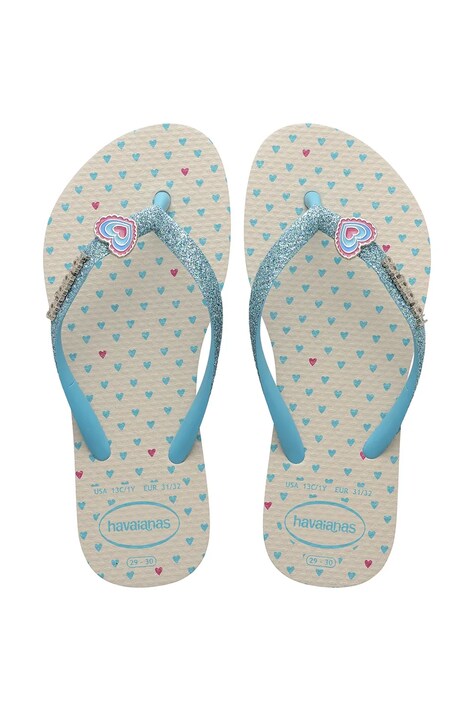 Havaianas klapki dziecięce KIDS SLIM GLITTER II beżowe 4146976