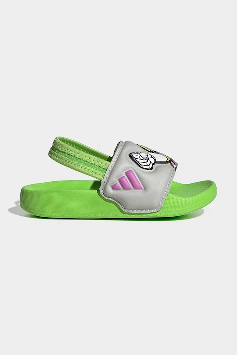 Dětské pantofle adidas ADILETTE ESTRAP BUZZ zelená barva, JQ4369