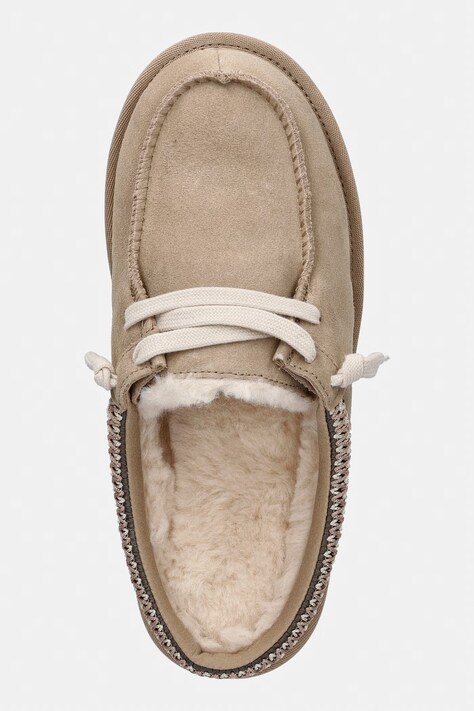 UGG kapcie zamszowe dziecięce TASMAN MULE kolor beżowy 1175213K