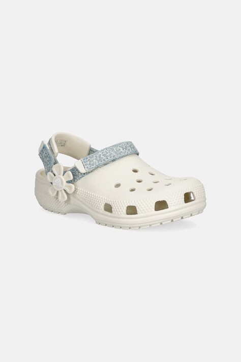 Crocs klapki dziecięce CLASSIC DNM FLWR ADJ BACKSTRAP CLOG K beżowe 212511