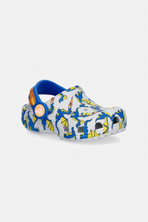 Crocs klapki dziecięce CLASSIC DRAGON GRAPHIC CLOG T kolor szary 212514